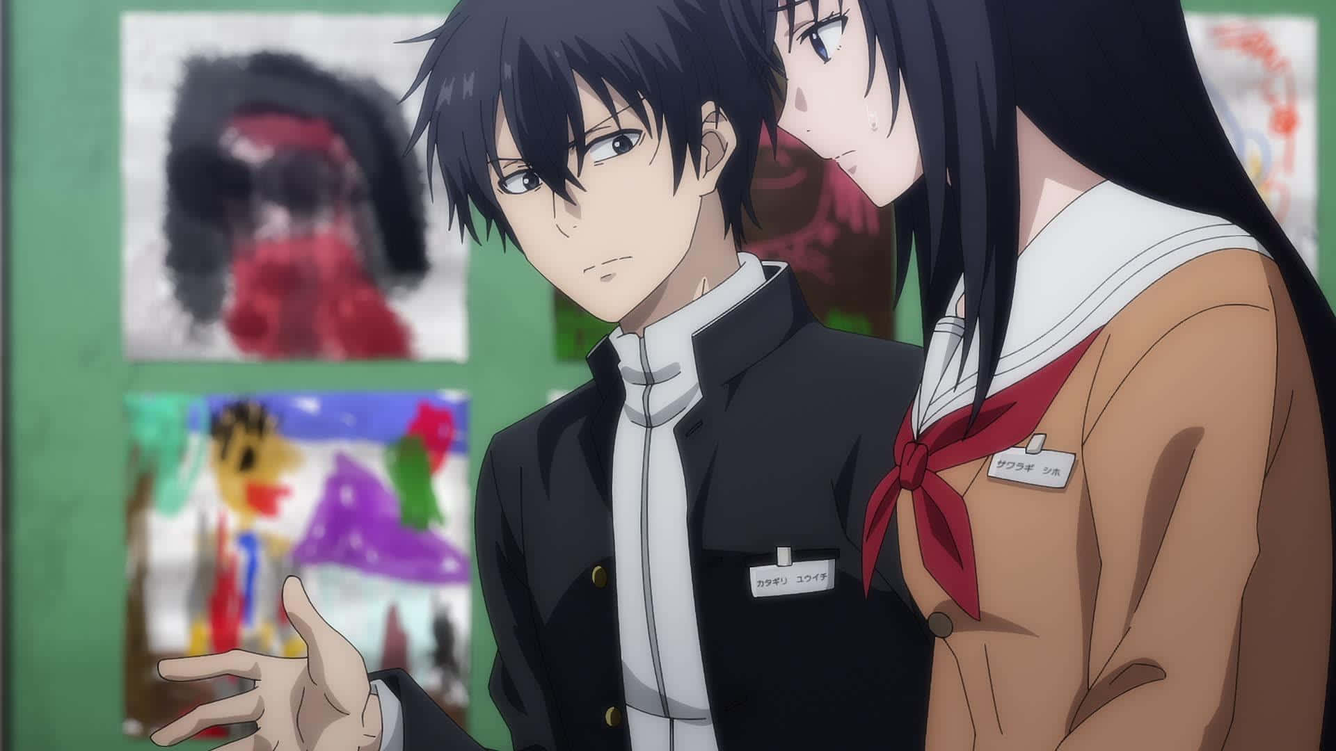 Tomodachi Game, anime characters, school uniforms, Full HD Desktop Wallpaper