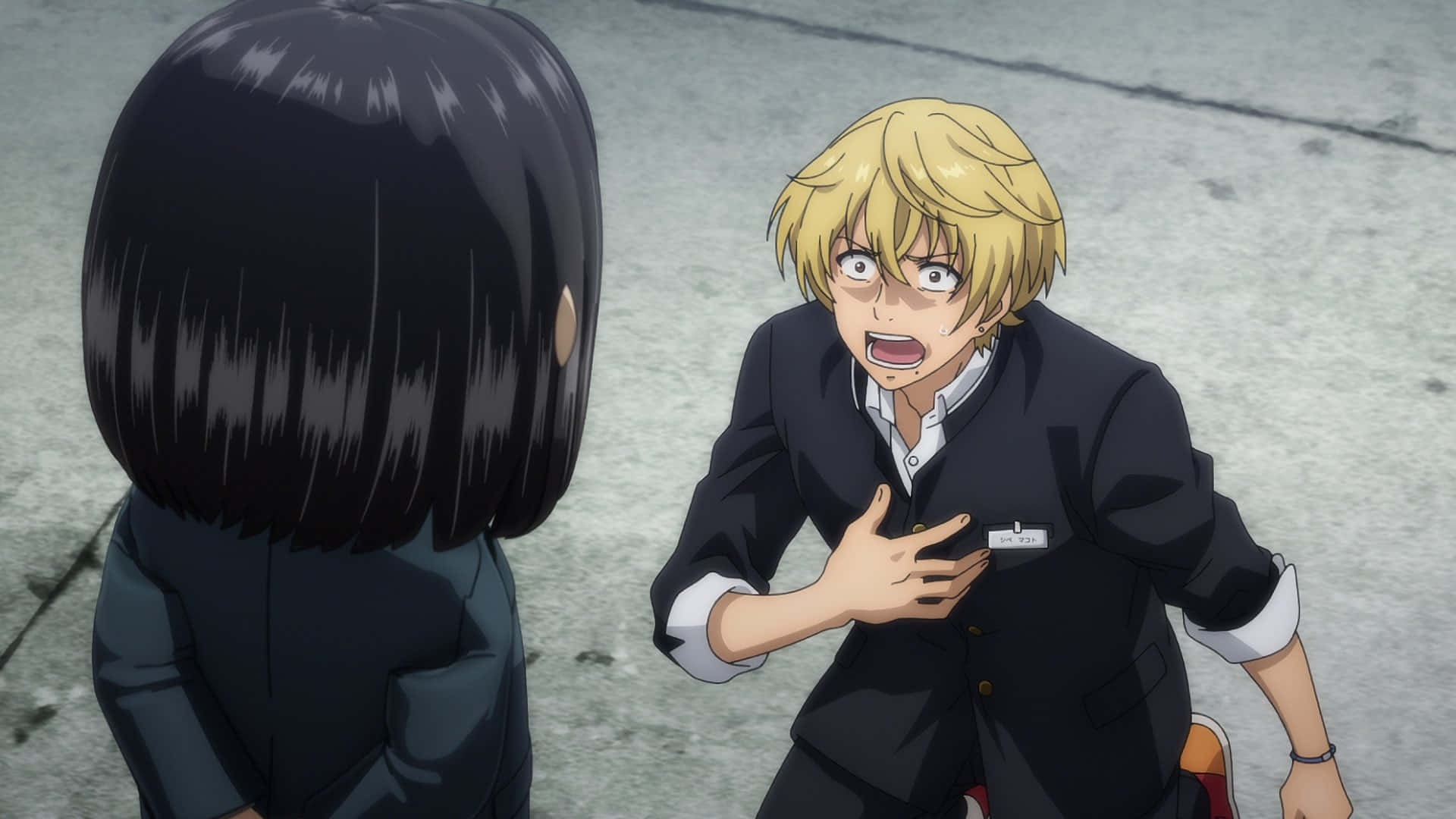 Tomodachi Game, blonde anime boy, school uniform, Full HD Desktop Wallpaper