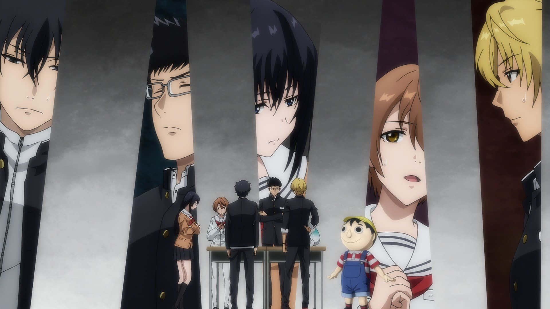 Tomodachi Game, classroom, anime characters, Full HD Desktop Wallpaper