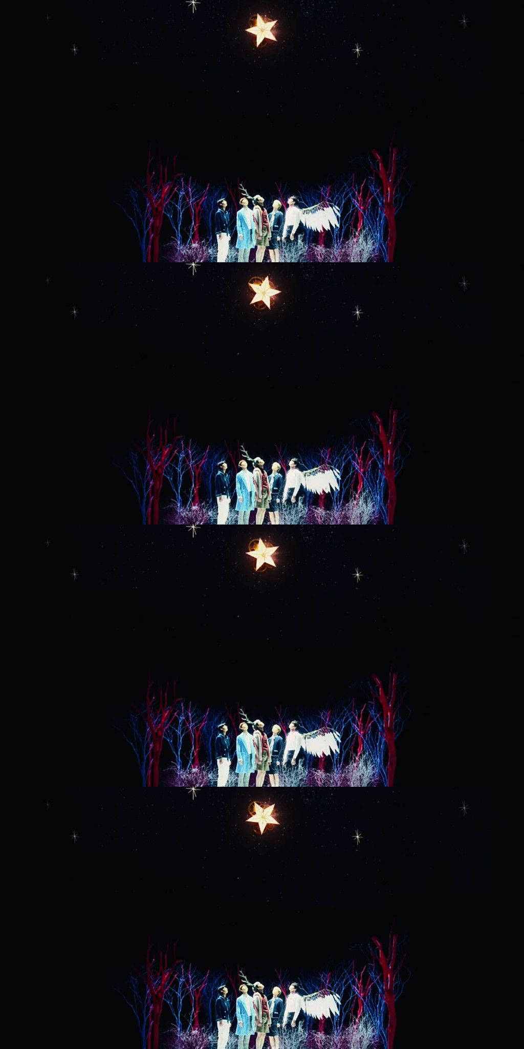 Tomorrow X Together, angel wings, glowing stars, Full HD Phone Wallpaper