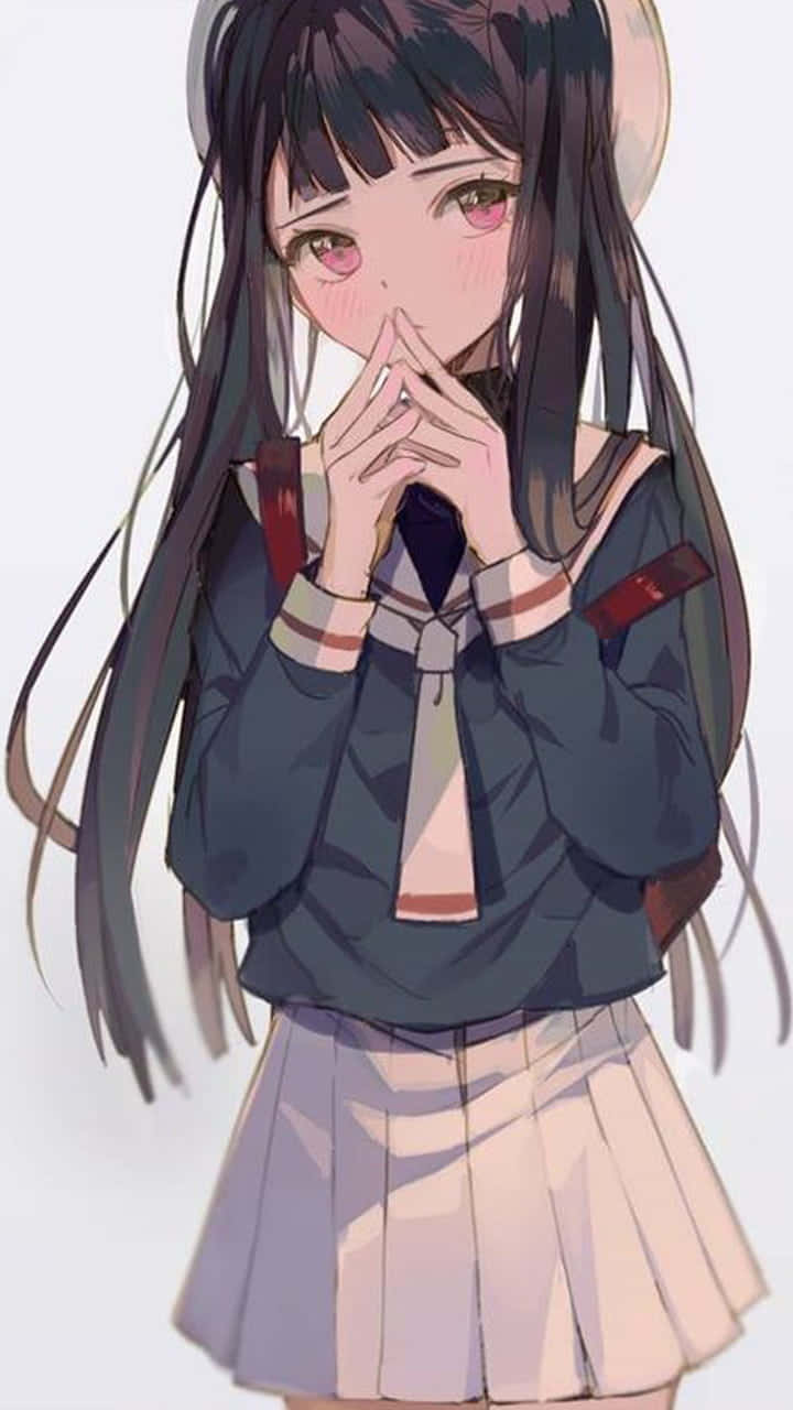 Tomoyo Daidouji, school uniform, pink eyes, HD Phone Wallpaper