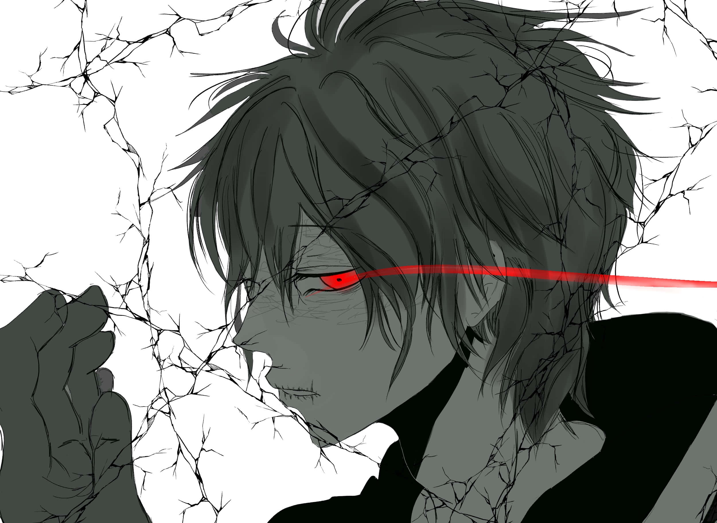 Tomura Shigaraki, red eye, laser beam, Full HD Desktop Wallpaper