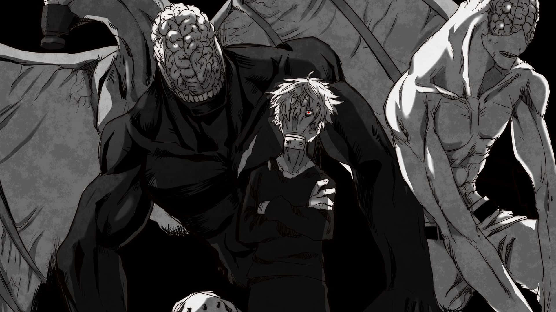 Tomura Shigaraki, white hair, red eyes, Full HD Desktop Wallpaper