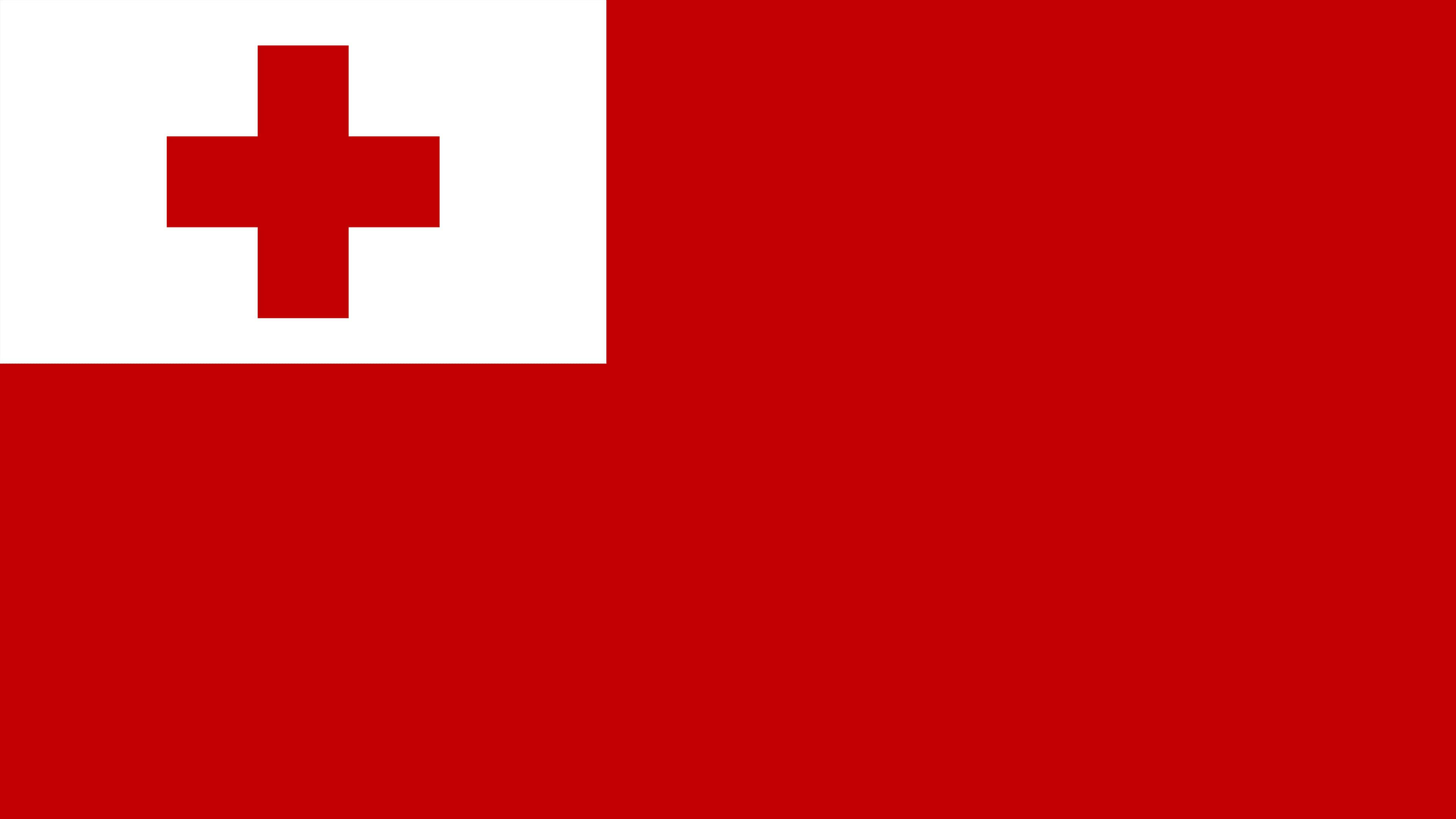 Tonga, red field, white canton, 4K Desktop Wallpaper