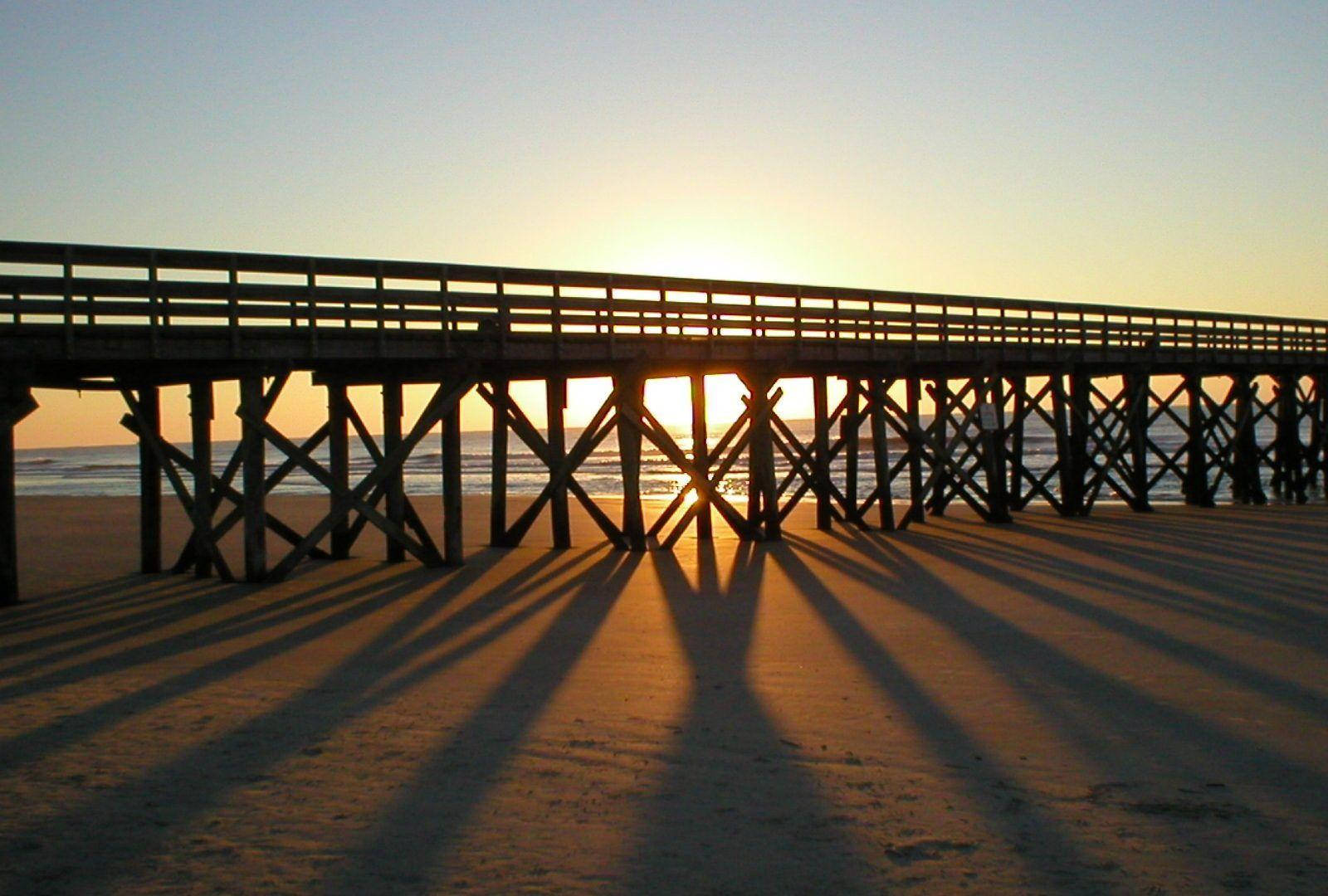 Tonga, sand pier, sunset, HD Desktop Wallpaper