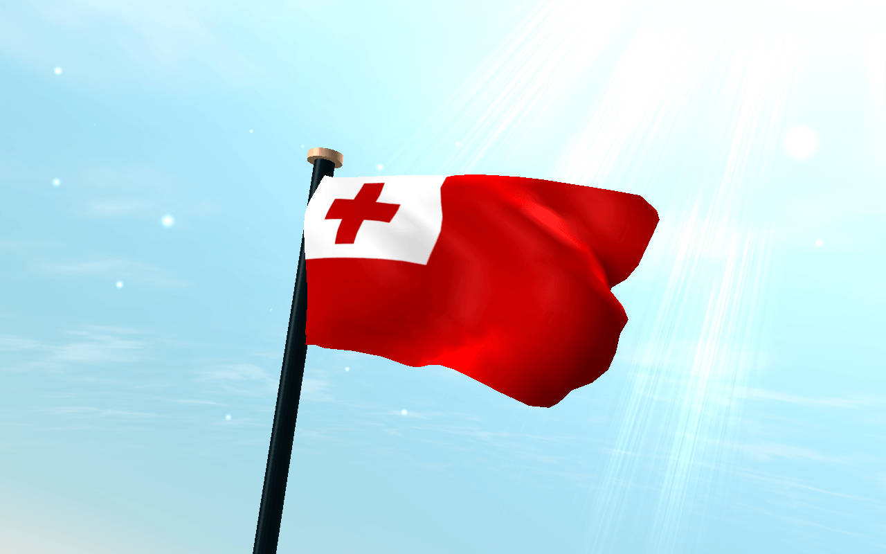 Tonga flag, red cross, white canton, HD Desktop Wallpaper
