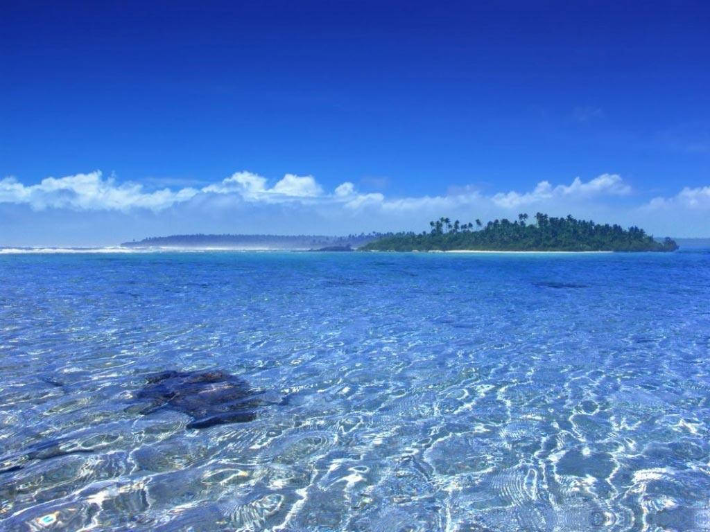 Clear Blue Tonga, shallow, turquoise waters, SD Desktop Wallpaper