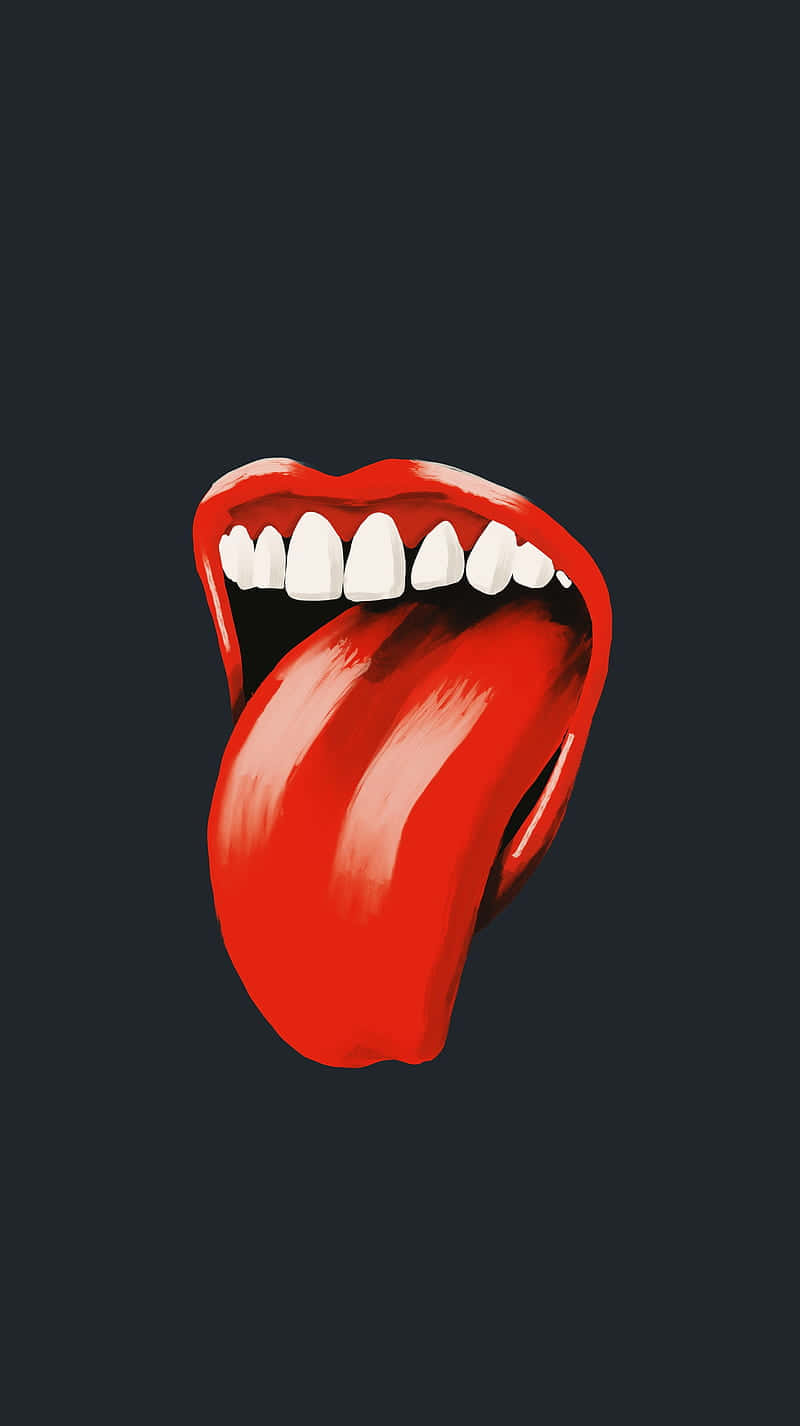 painted mouth, red tongue, white teeth, HD Phone Wallpaper