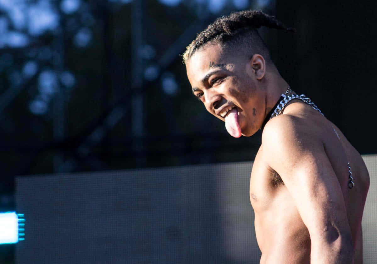 xxxtentacion, tongue out, braided hair, SD Desktop Wallpaper