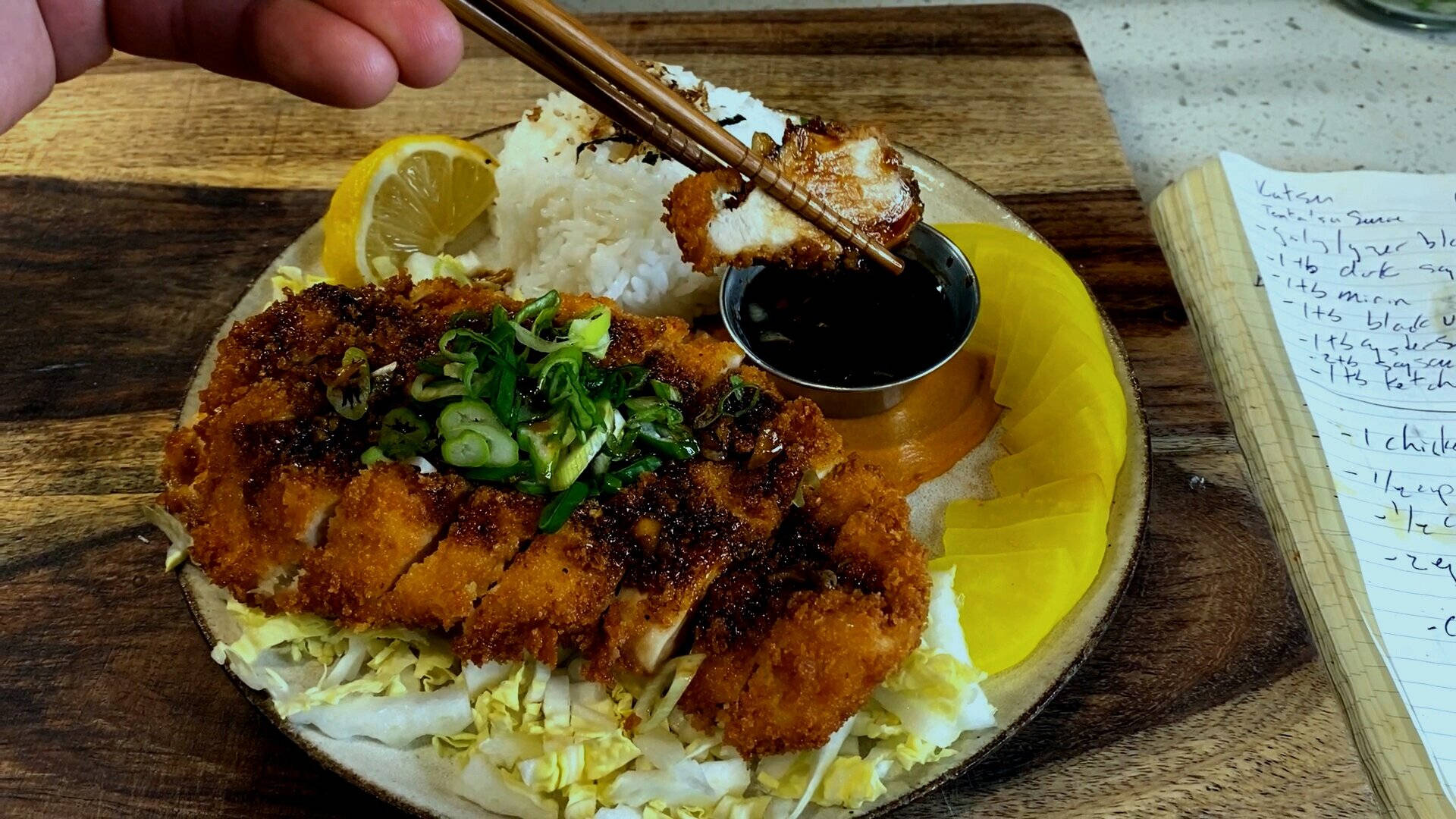 tonkatsu, chopsticks, crispy tonkatsu, Full HD Desktop Wallpaper