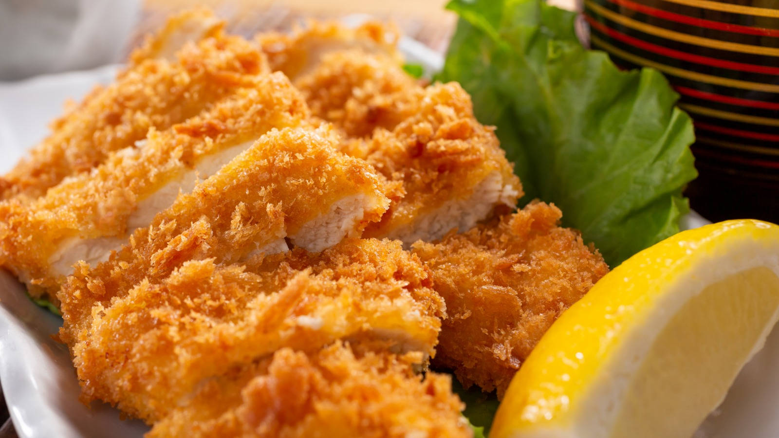 Tonkatsu, golden crispy breaded chicken cutlets, fresh lettuce, HD Desktop Wallpaper