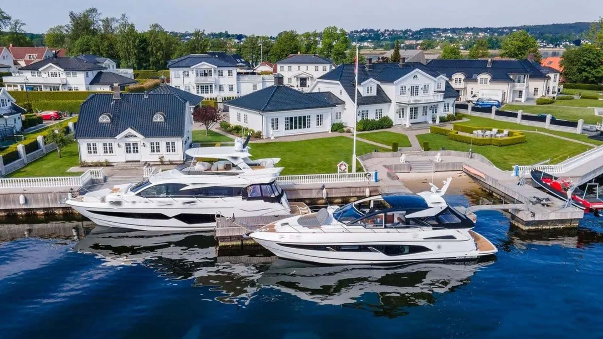 Tønsberg, waterfront marina, luxury yachts, Full HD Desktop Wallpaper