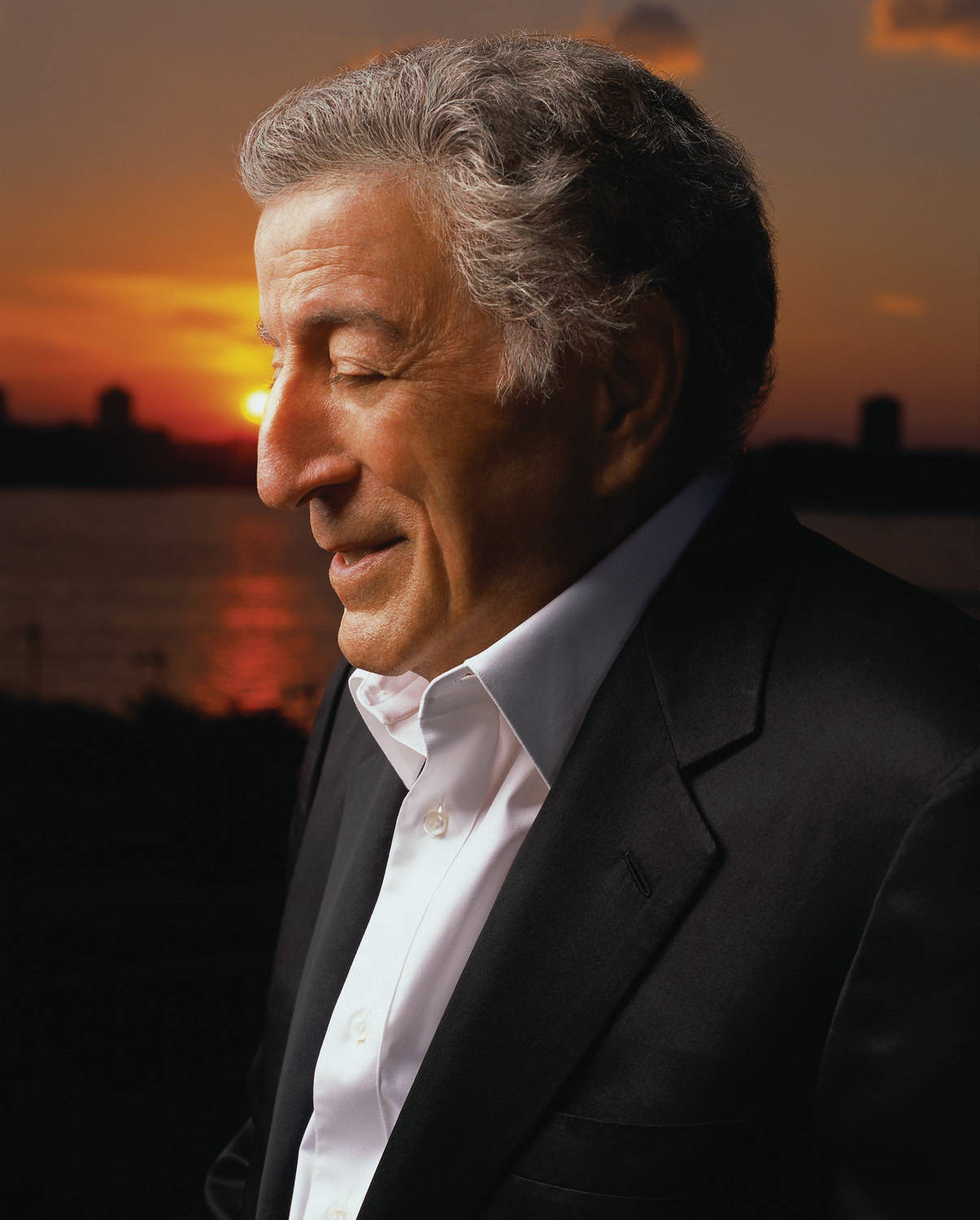 Tony Bennett, sunset, city skyline, HD Phone Wallpaper