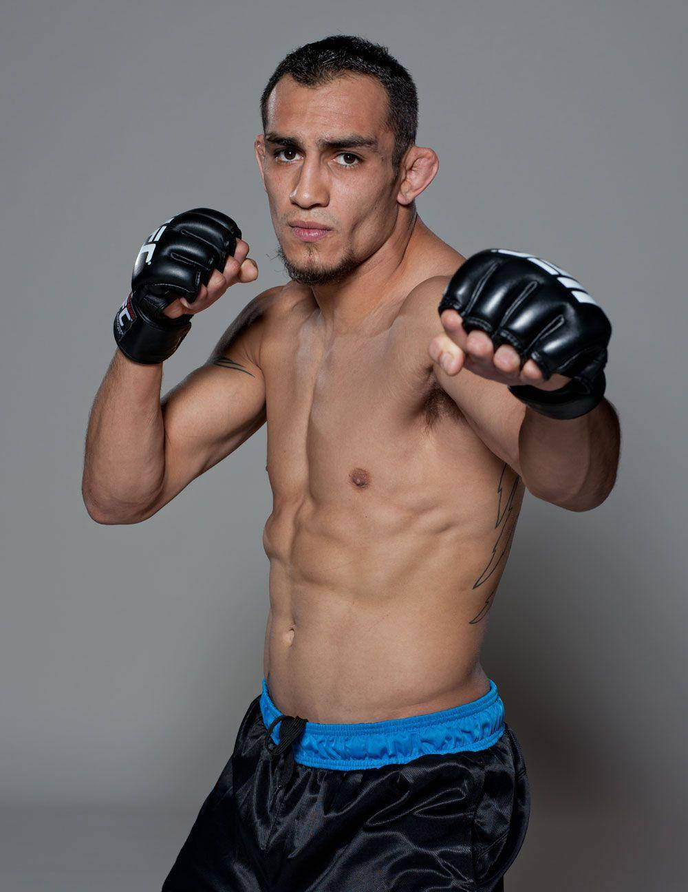Tony Ferguson, black gloves, blue-trimmed shorts, HD Phone Wallpaper