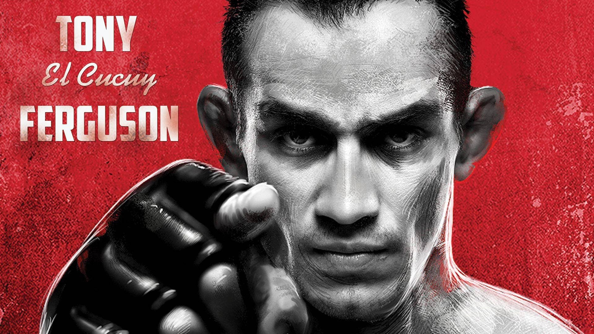 Tony Ferguson, gloved fist, textured red background, Full HD Desktop Wallpaper