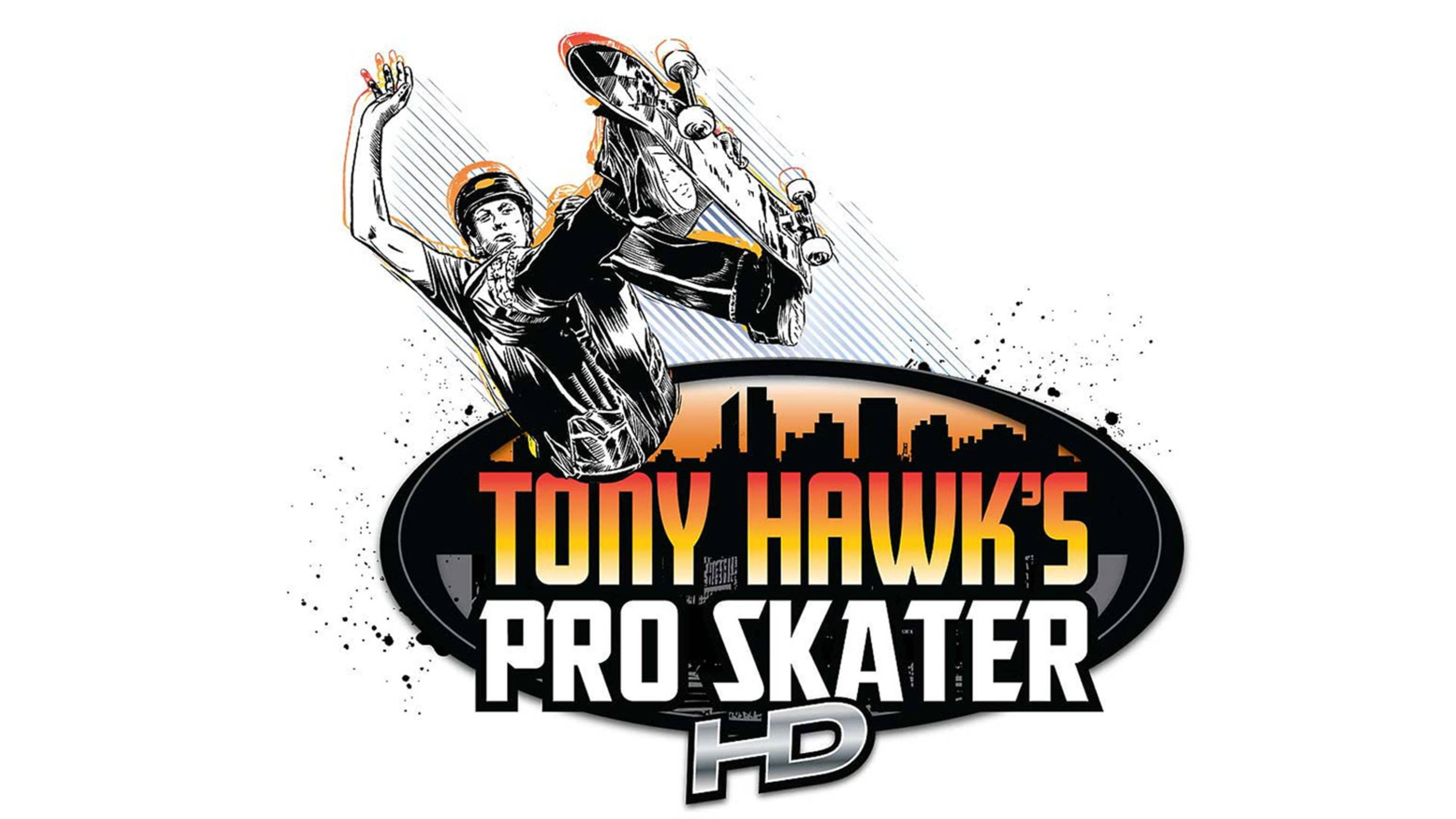Tony Hawk HD Logo, white, skateboarder, 5K Desktop Wallpaper