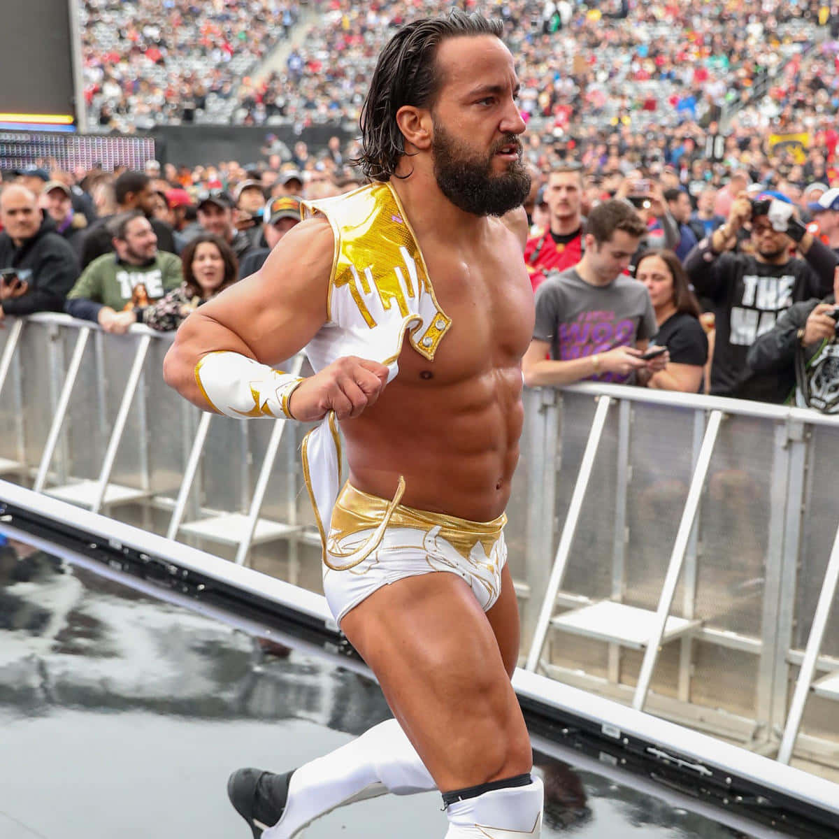 Tony Nese, professional wrestler, white and gold gear, SD Desktop Wallpaper