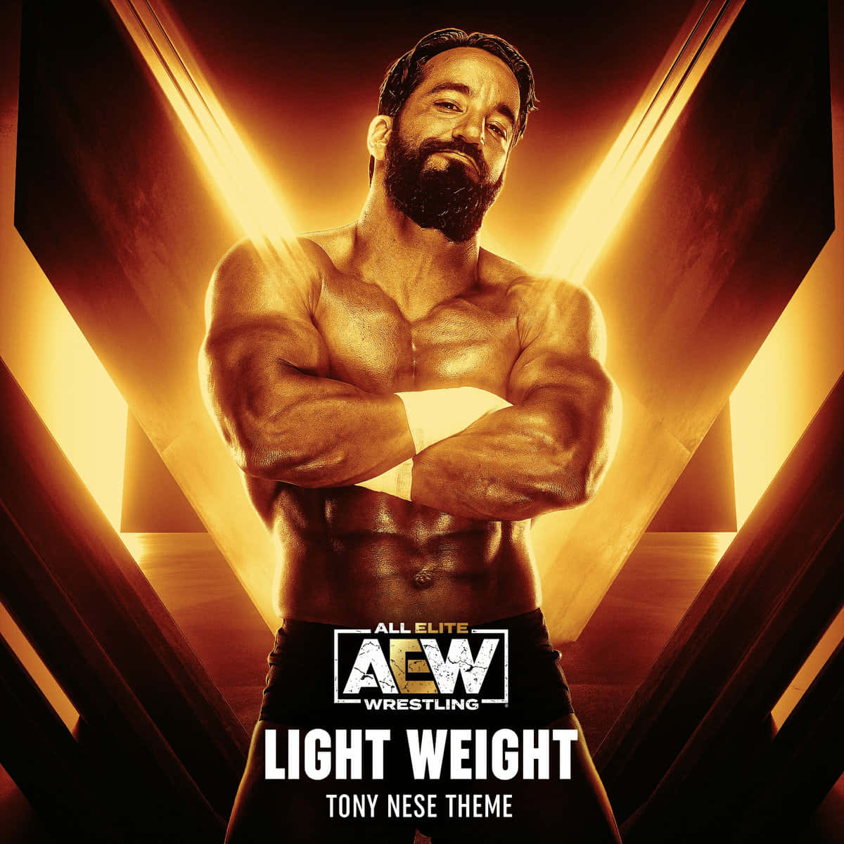 Tony Nese, golden lighting, muscular wrestler, SD Desktop Wallpaper