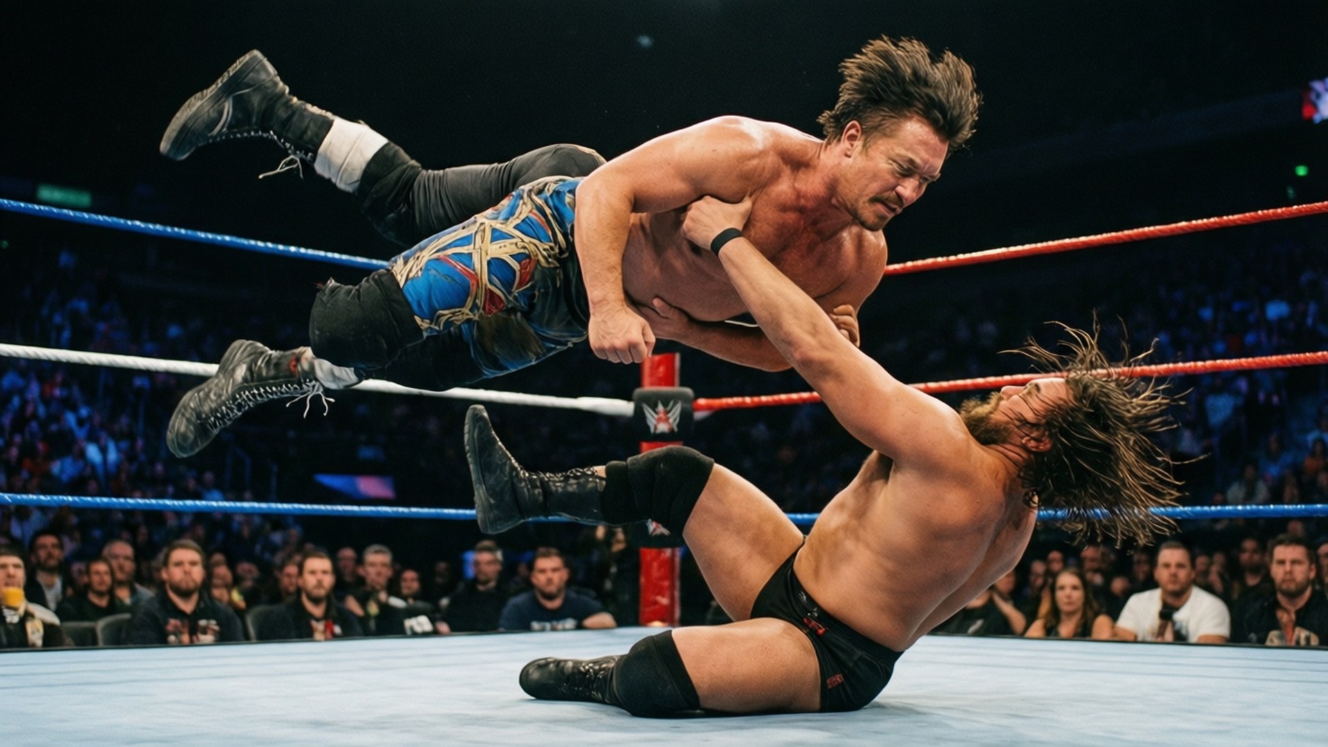 Tony Nese, WWE match, aerial attack, Full HD Desktop Wallpaper