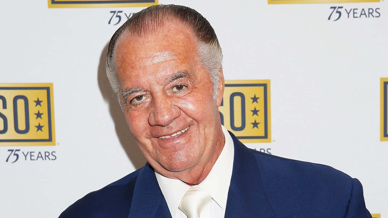 Tony Sirico, blue suit, white tie, HD Desktop Wallpaper