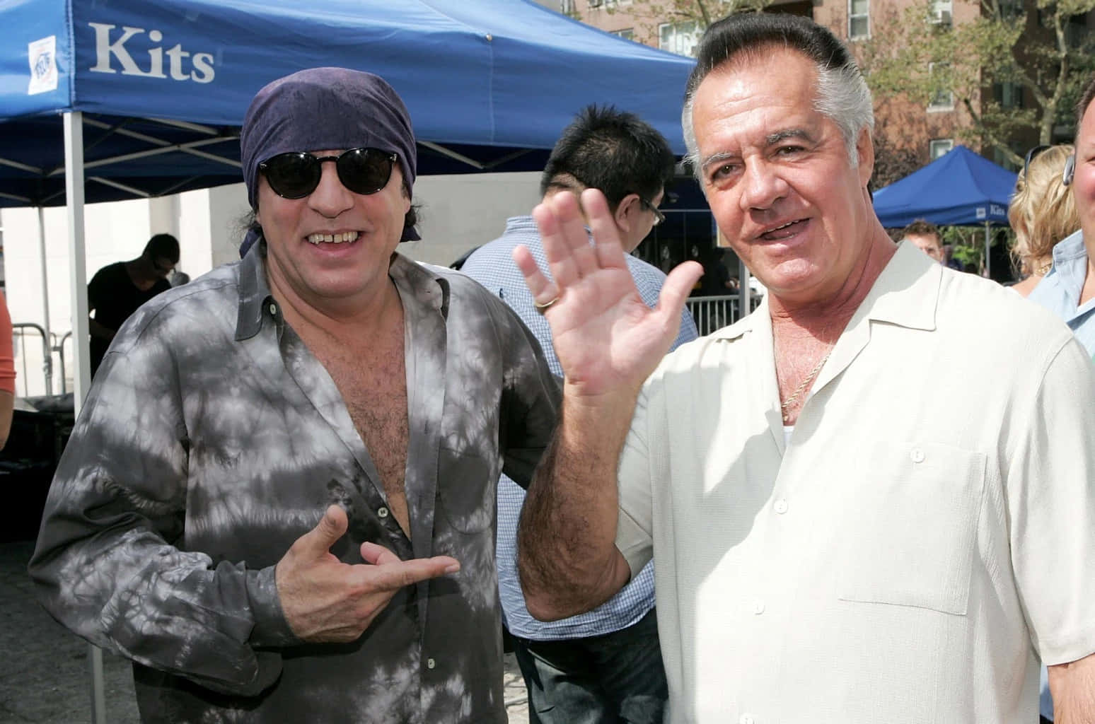 Tony Sirico, blue event tents, sunny outdoor street, HD Desktop Wallpaper