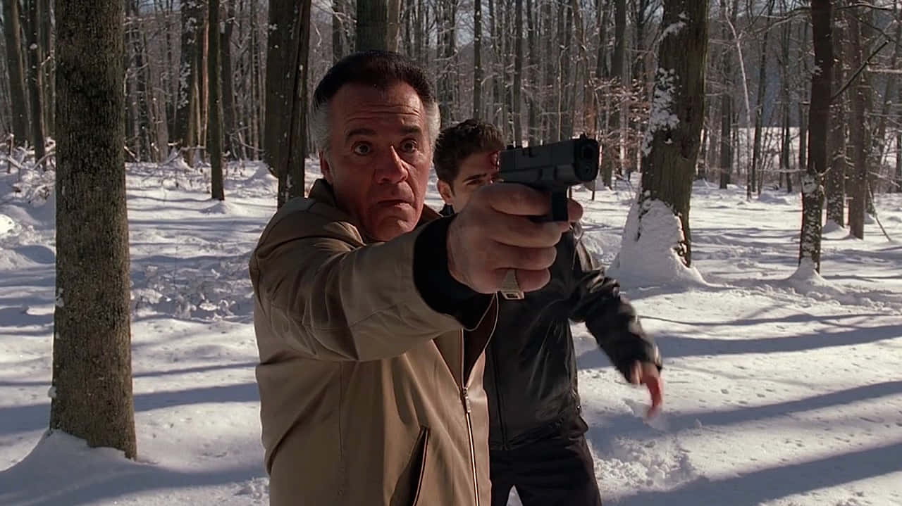 Tony Sirico, tan jacket, handgun, HD Desktop Wallpaper