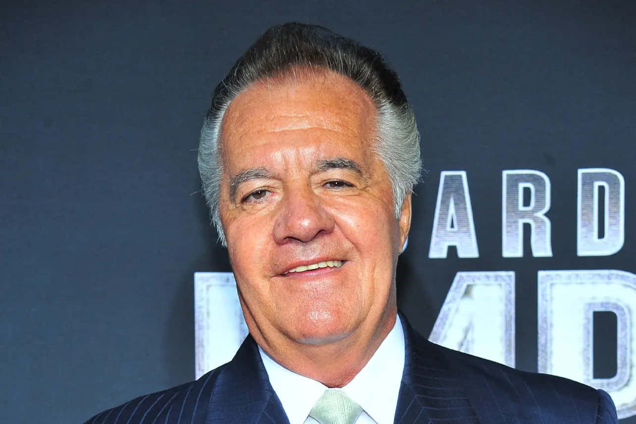 Tony Sirico, dark pinstripe suit, light green tie, HD Desktop Wallpaper