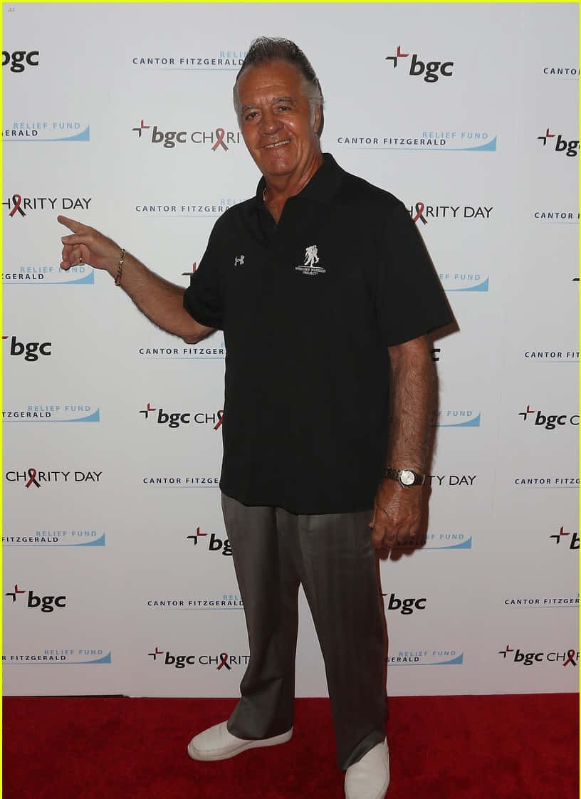 Tony Sirico, black polo shirt, gray pants, SD Phone Wallpaper
