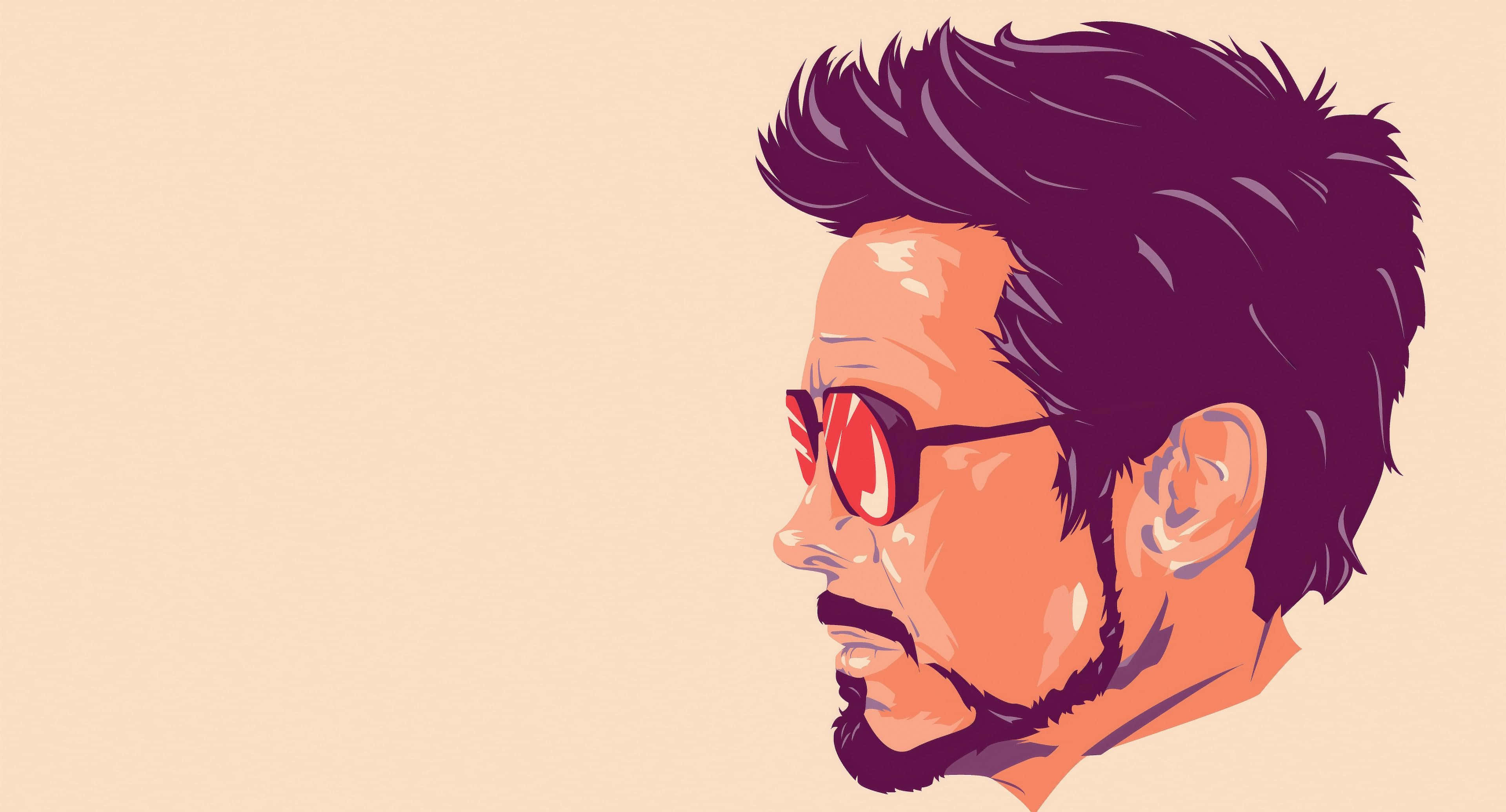 Tony Stark, stylized illustration, spiky dark hair, 4K Desktop Wallpaper