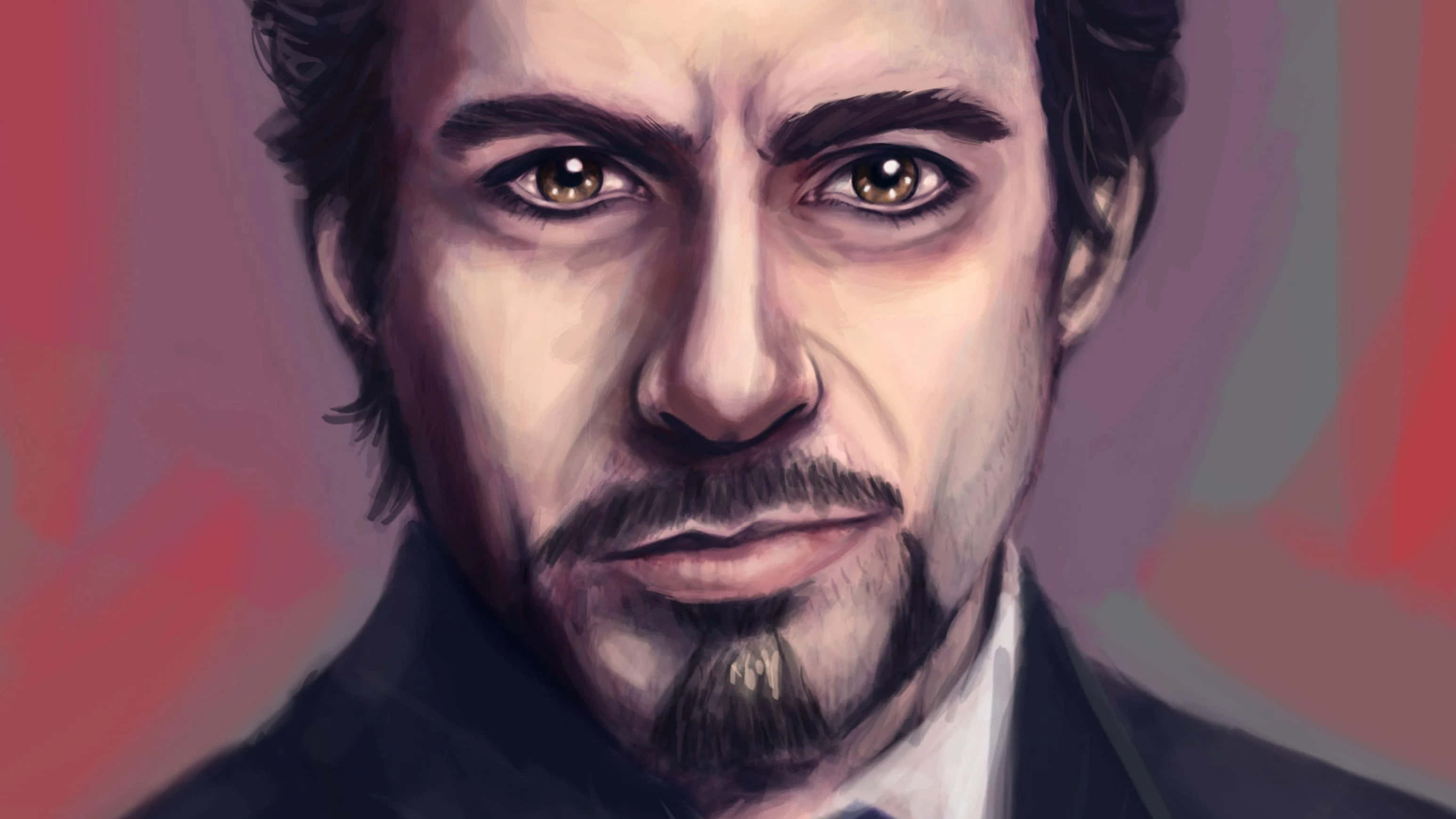 Tony Stark, brown eyes, goatee, 2K Desktop Wallpaper