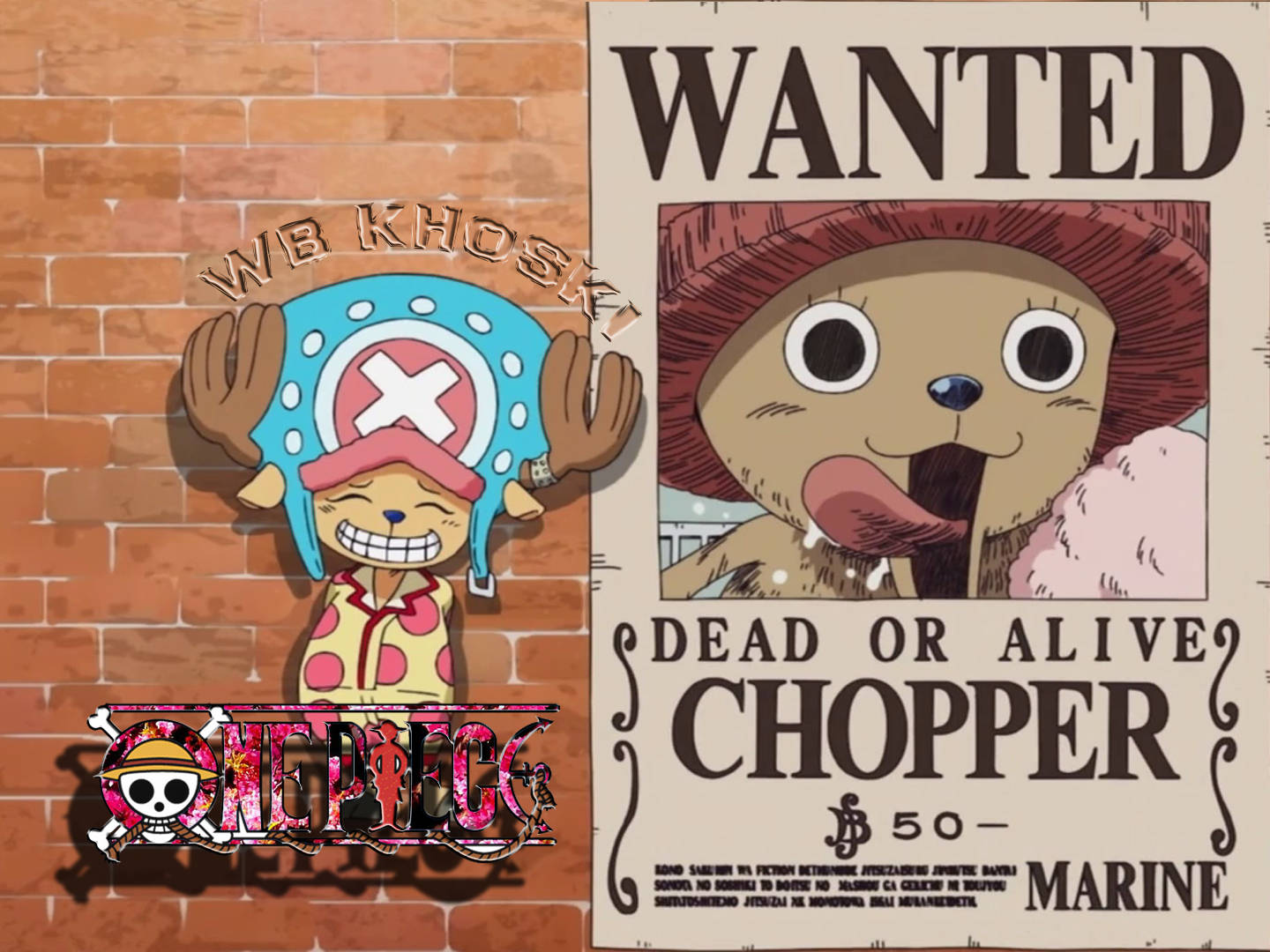 Tony Tony Chopper, wanted poster, blue hat, HD Desktop Wallpaper