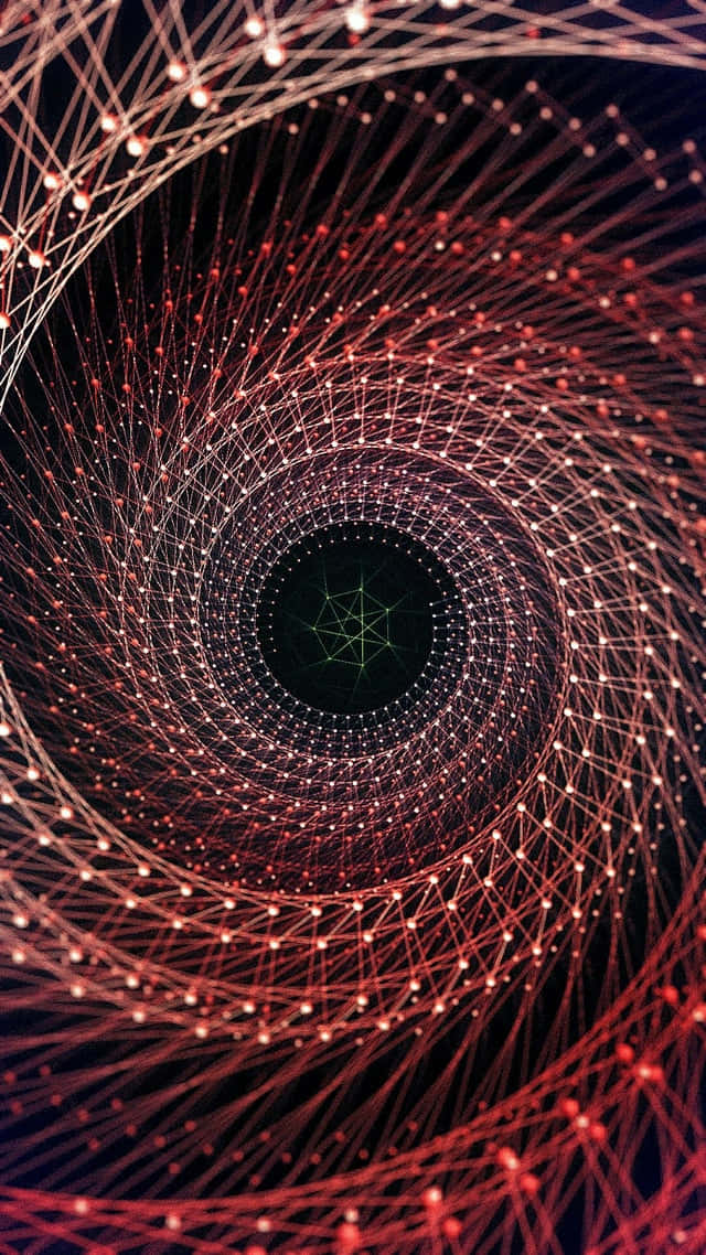 Tool Band, glowing red nodes, green geometric pattern, SD Phone Wallpaper