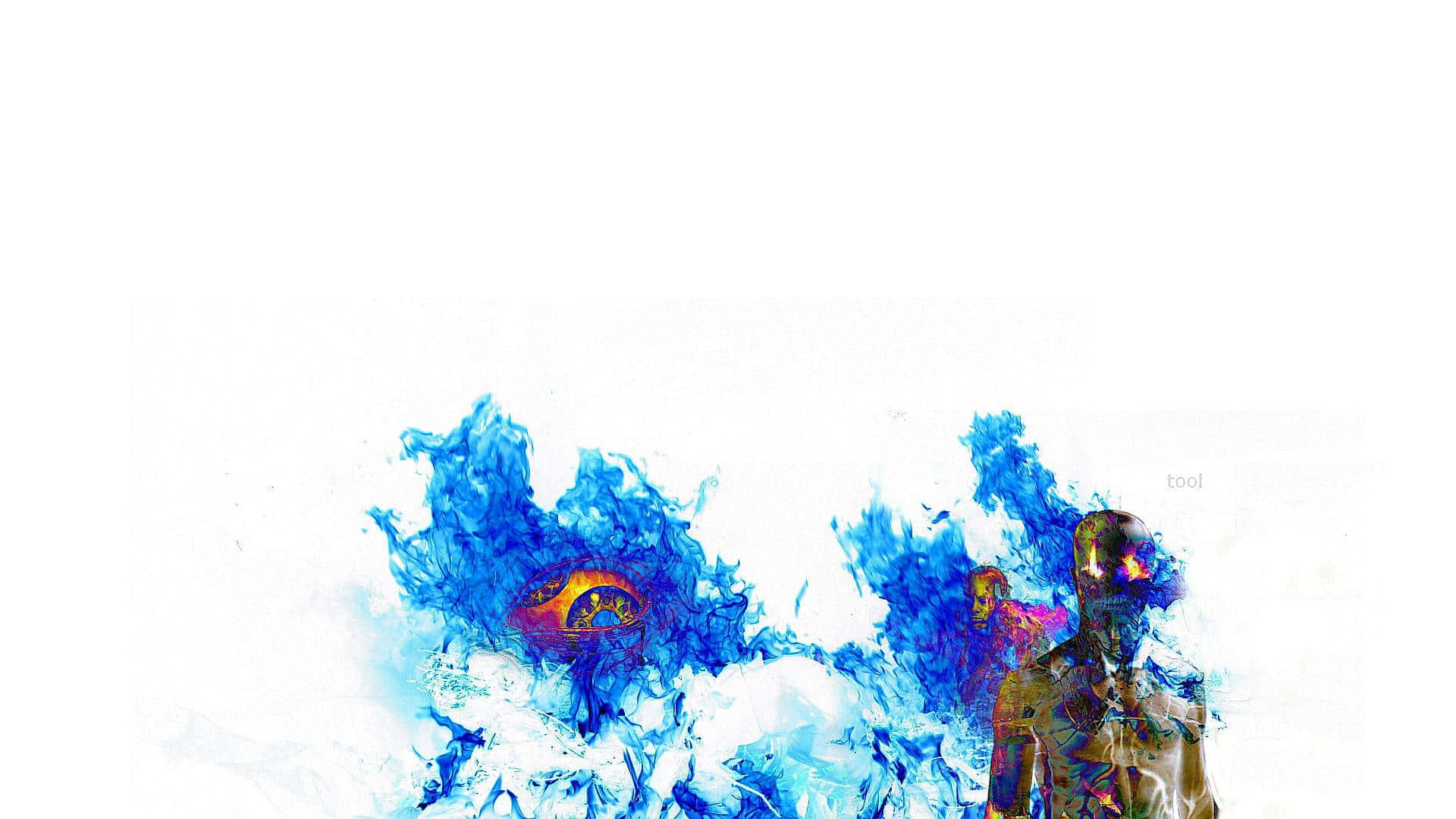 Tool Band, vibrant blue ink splatters, stark white background, Full HD Desktop Wallpaper