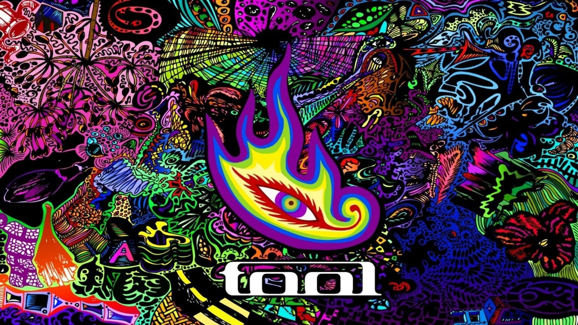 Tool, rainbow-colored flame eye logo, psychedelic artwork, Full HD Desktop Wallpaper