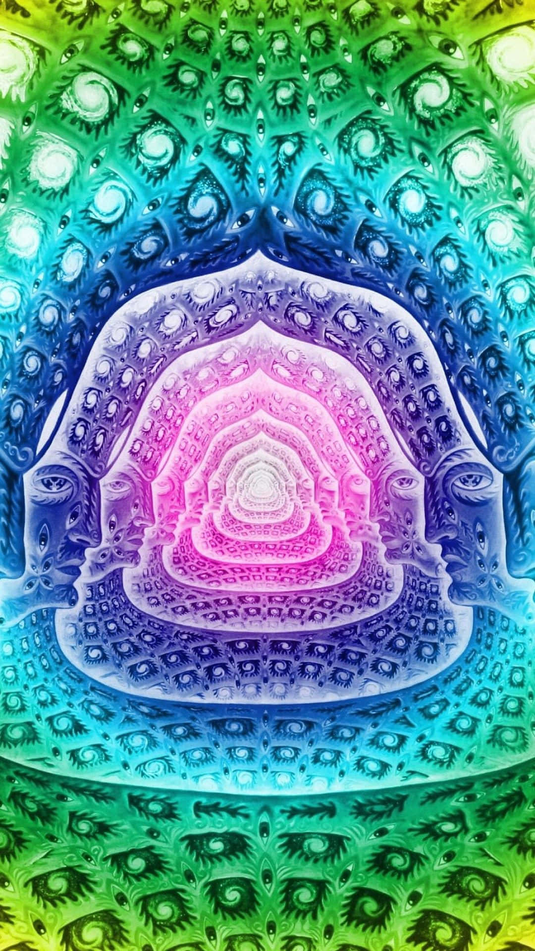 Tool Band, kaleidoscopic fractal tunnel, glowing eyes, Full HD Phone Wallpaper