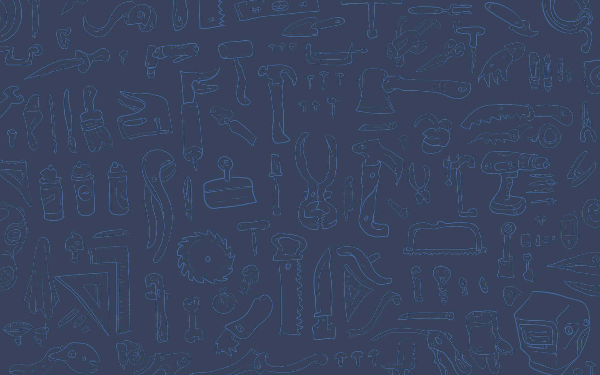 Tool Band, dark blue background, light blue outlined sketches, Full HD Desktop Wallpaper