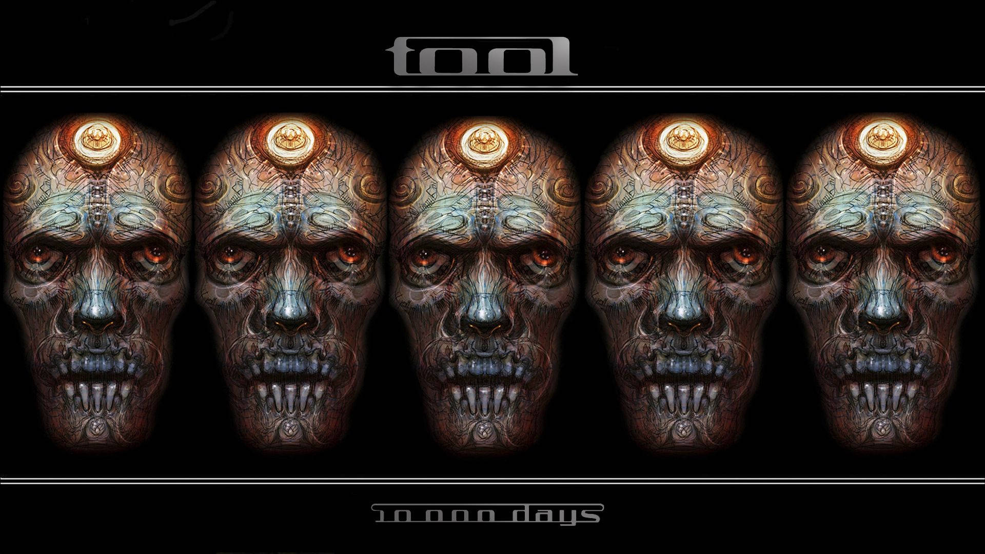 Tool, 10000 Days, ornate skulls, Full HD Desktop Wallpaper