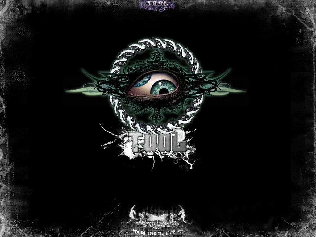 Tool, third eye, green and white tribal patterns, SD Desktop Wallpaper