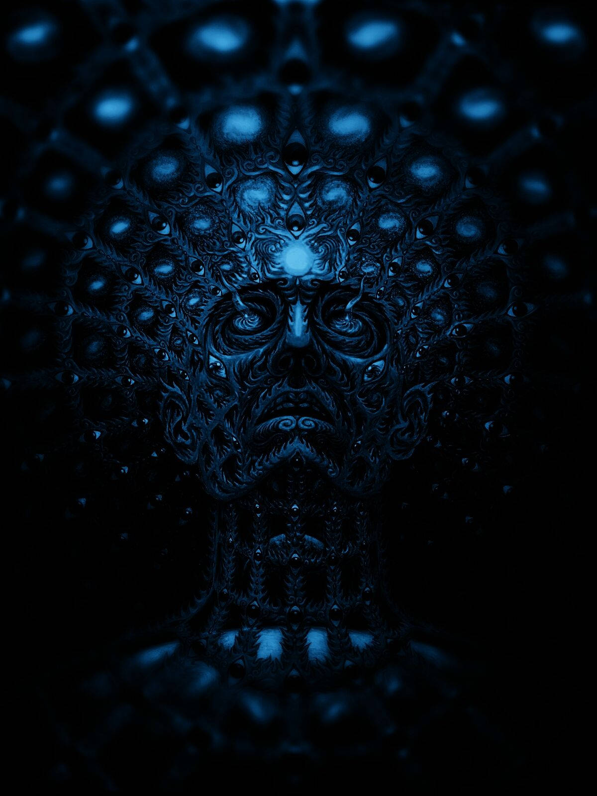 Tool, dark blue, fractal face, HD Phone Wallpaper