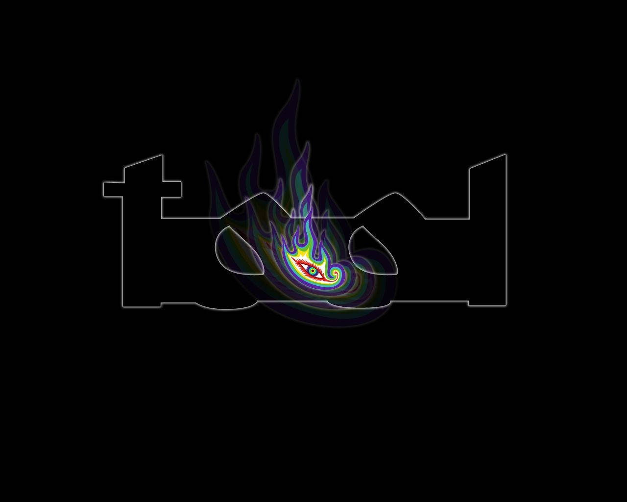 Tool, glowing psychedelic eye, swirling flames, HD Desktop Wallpaper