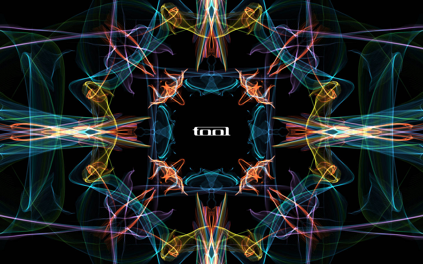 Tool, neon light trails, symmetrical fractal pattern, HD Desktop Wallpaper