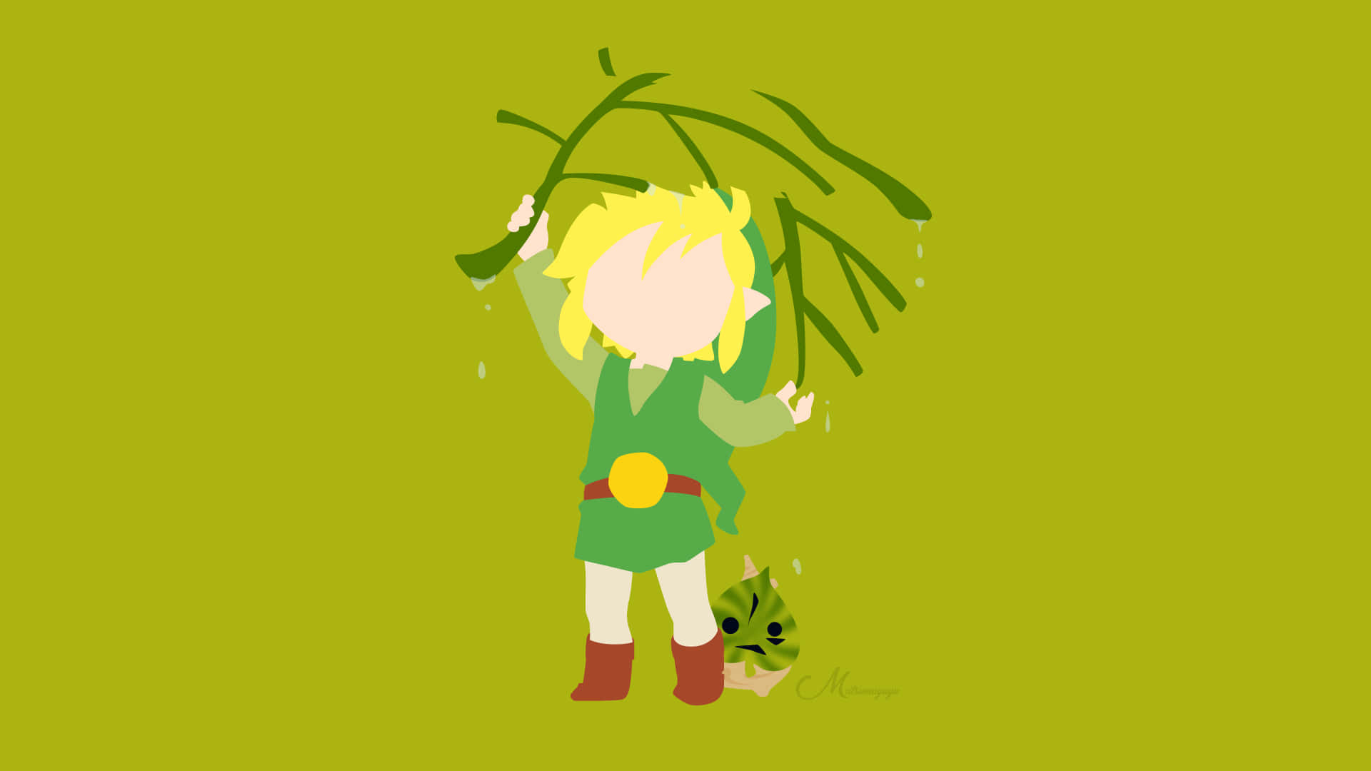 Toon Link, blonde hair, green tunic, Full HD Desktop Wallpaper