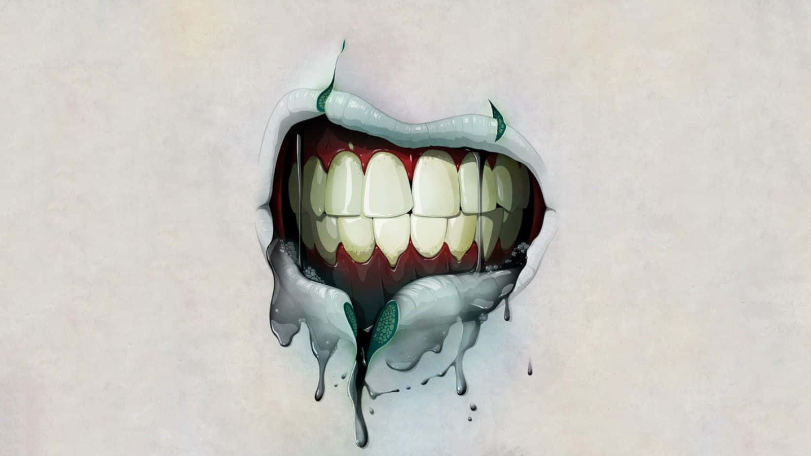 Oral Mouth, sharp teeth, dripping green goo, HD Desktop Wallpaper