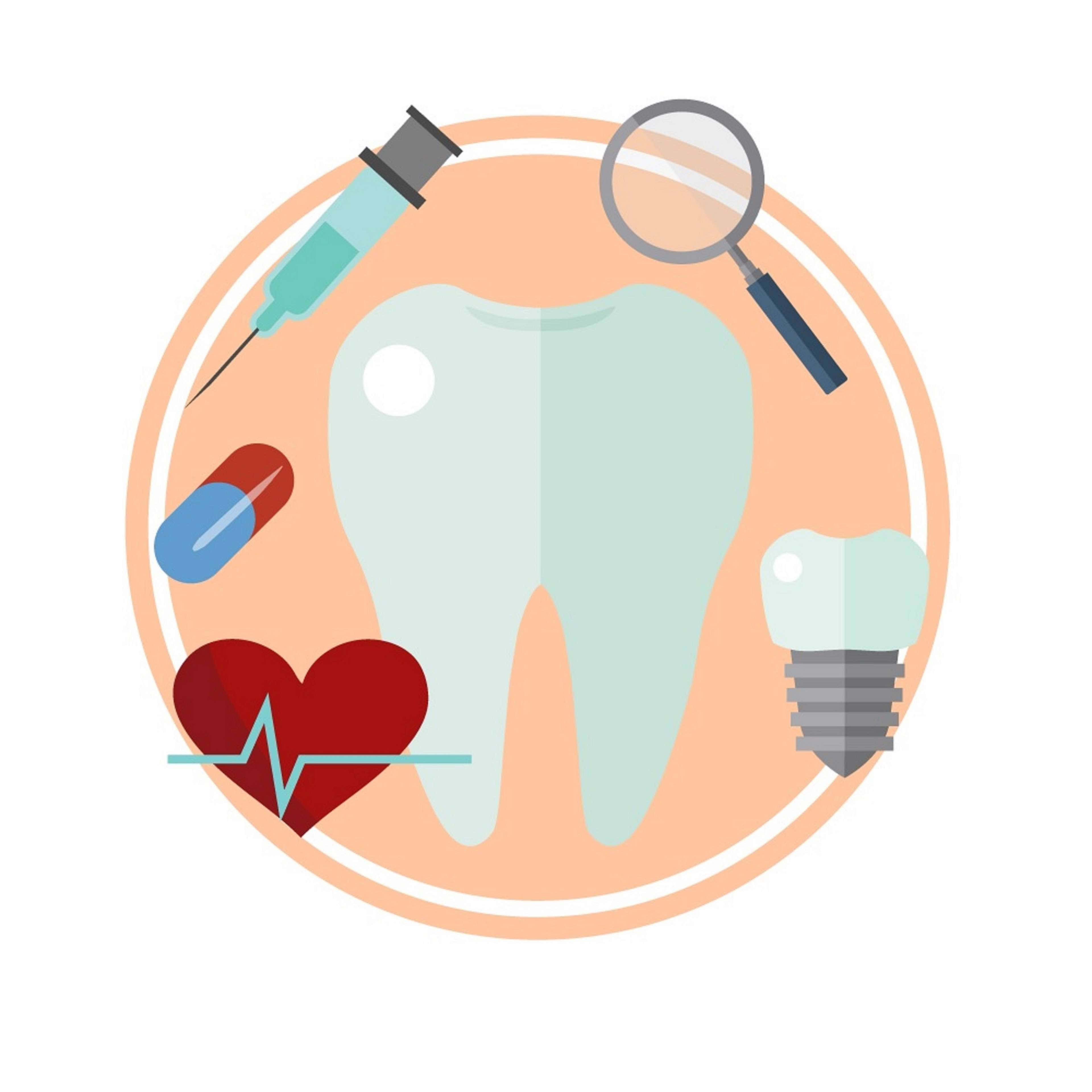 tooth implant, syringe, magnifying glass, 4K Desktop Wallpaper