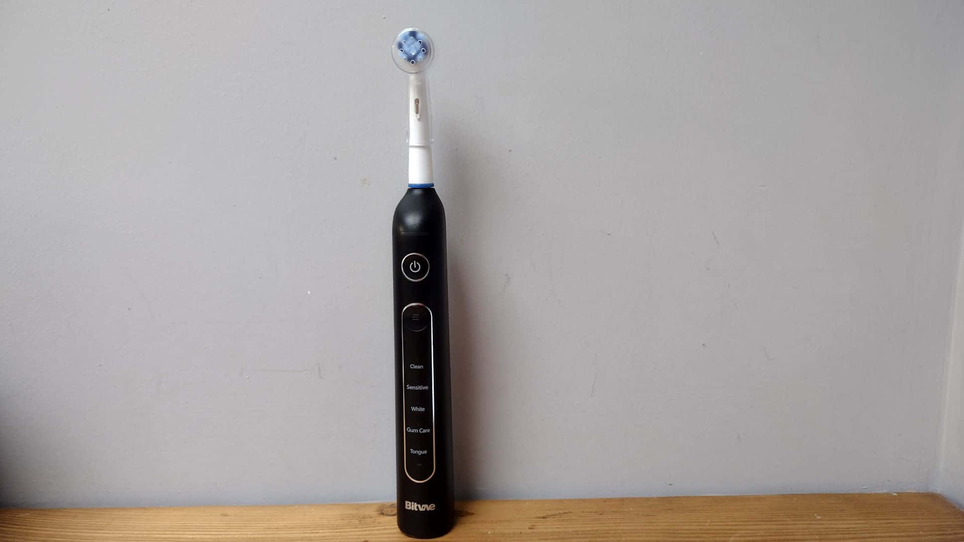 electric toothbrush, black, blue bristle head, Full HD Desktop Wallpaper