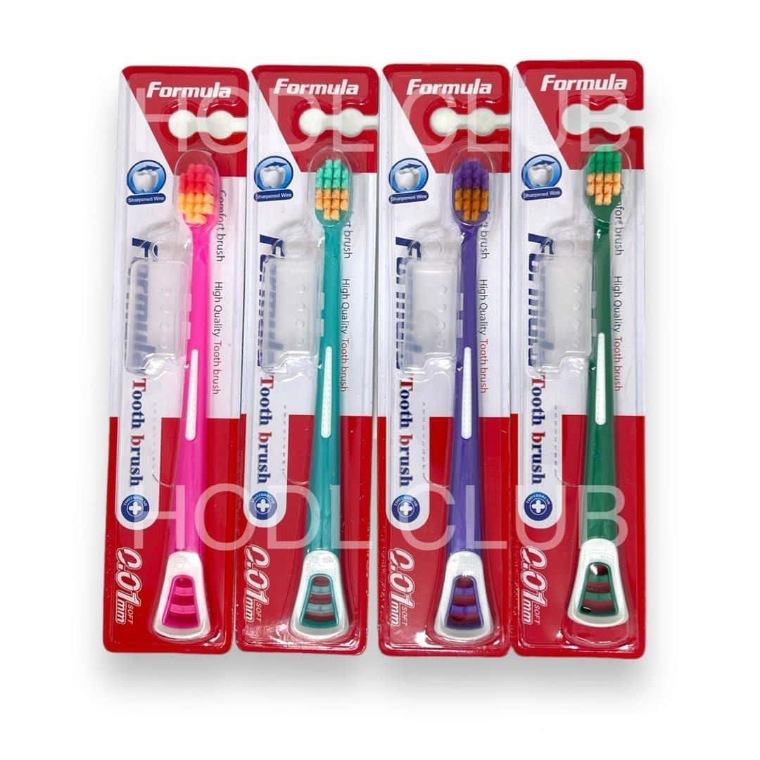 Formula toothbrushes, red packaging, white background, SD Desktop Wallpaper
