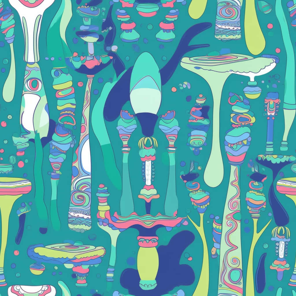 abstract toothbrush pattern design, psychedelic pattern, stylized coral, SD Desktop Wallpaper