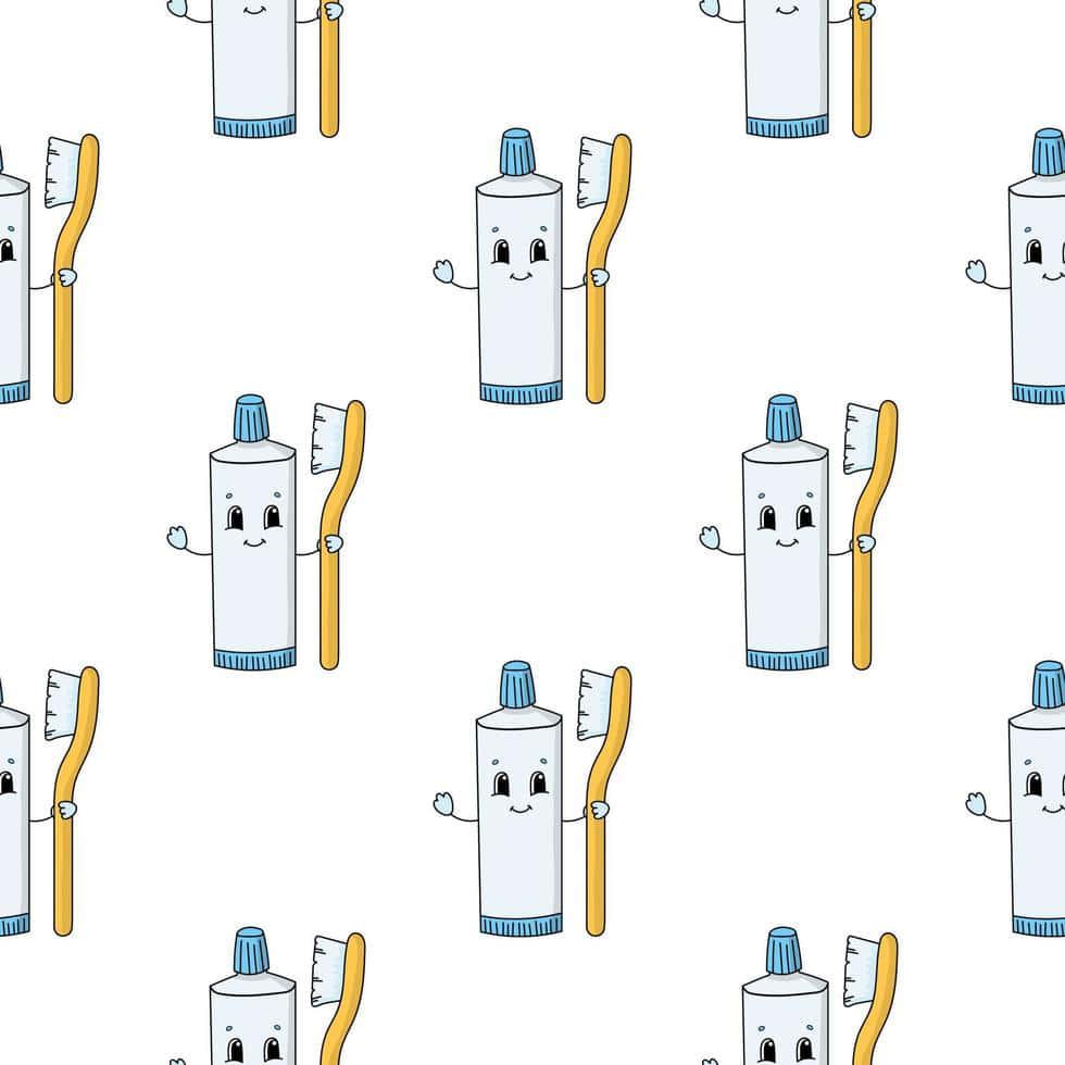 toothpaste tubes, toothbrushes, smiling faces, SD Desktop Wallpaper