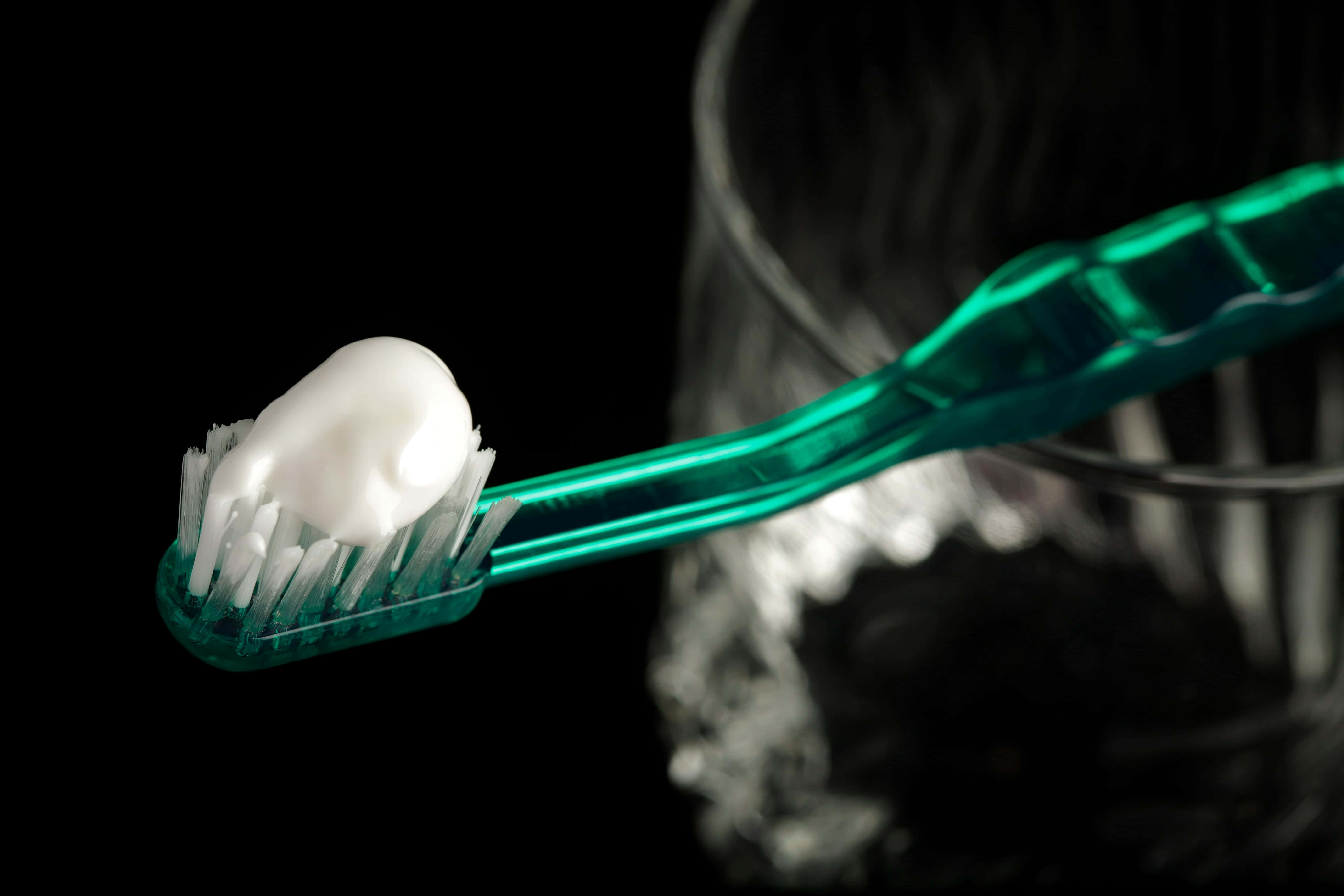 toothpasteon toothbrush, teal toothbrush, white toothpaste, 5K Desktop Wallpaper