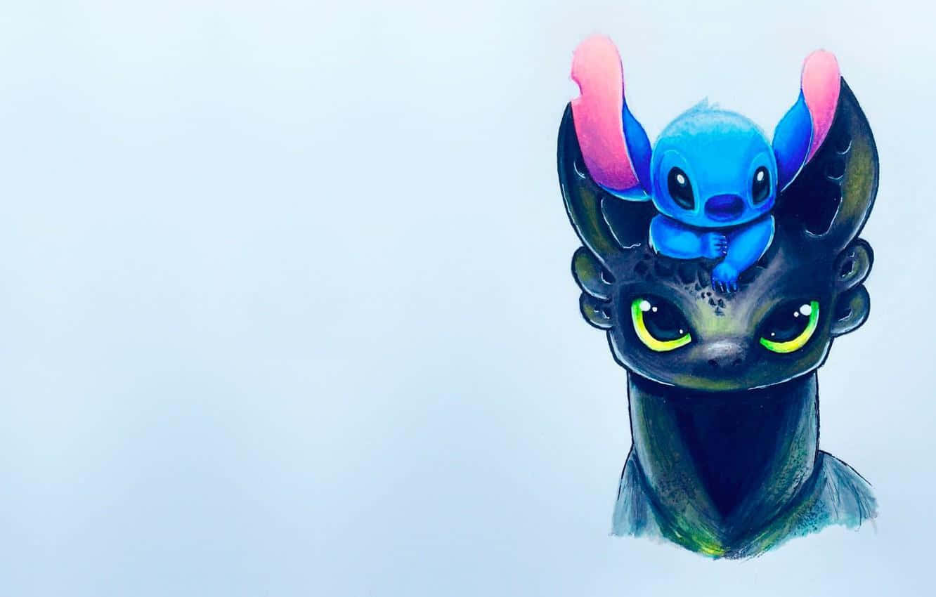 Toothless, Stitch, blue Stitch, HD Desktop Wallpaper